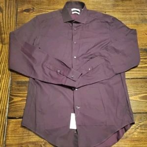 *NEW* Calvin Klein Button Down Dress Shirt, Men's Size M, Wine Color